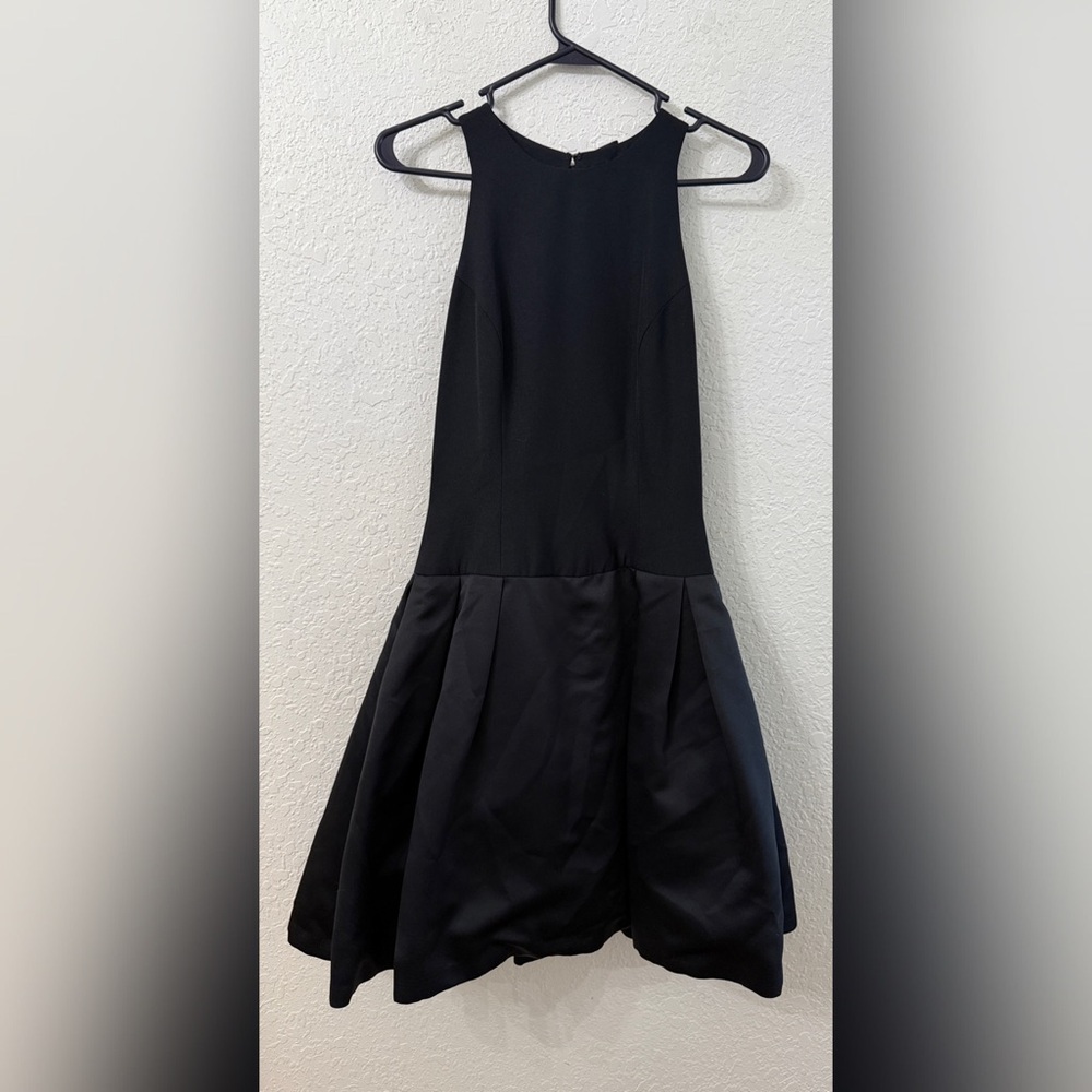 George F Couture Vintage Elegant Black Flared Cocktail Dress - 6